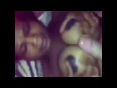 South Africa's funniest ebon hoe with the largest billibongs gets jizzed with cum.